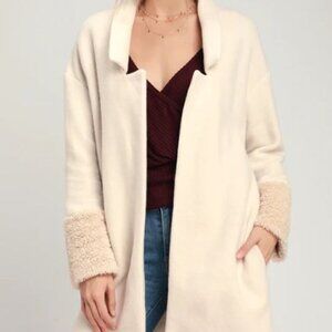 Zara Camel Fleece‎ Faux Fur Coat Lagenlook Size Small